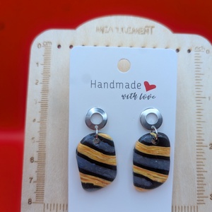 Kézműves fülbevaló polimer gyurmából (polymer clay) - ovális - 073 - ékszer - fülbevaló - lógó fülbevaló - Meska.hu