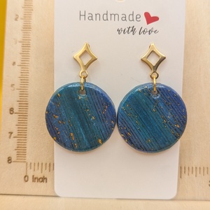 Kézműves fülbevaló polimer gyurmából (polymer clay) - nagy, kerek - 080 - ékszer - fülbevaló - lógó fülbevaló - Meska.hu