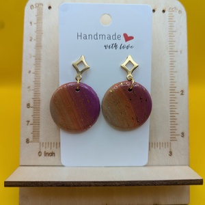 Kézműves fülbevaló polimer gyurmából (polymer clay) - nagy, kerek - 084 - ékszer - fülbevaló - lógó fülbevaló - Meska.hu