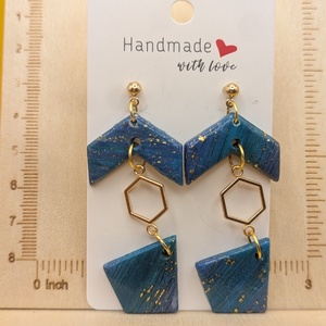 Kézműves fülbevaló polimer gyurmából (polymer clay)  - 3 részes - 089, Ékszer, Fülbevaló, Lógó fülbevaló, Ékszerkészítés, Gyurma, MESKA