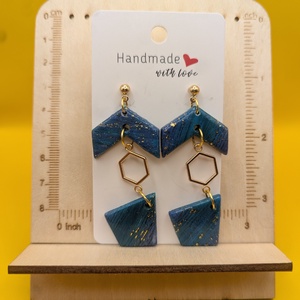 Kézműves fülbevaló polimer gyurmából (polymer clay)  - 3 részes - 089 - ékszer - fülbevaló - lógó fülbevaló - Meska.hu