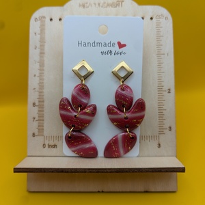 Kézműves fülbevaló polimer gyurmából (polymer clay)  - nagy, több részes - 096, Ékszer, Fülbevaló, Lógó fülbevaló, Ékszerkészítés, Gyurma, MESKA