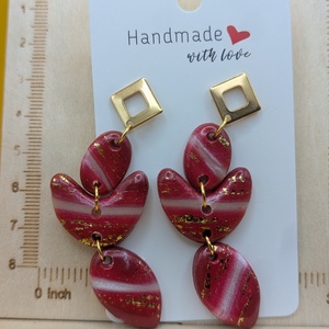 Kézműves fülbevaló polimer gyurmából (polymer clay)  - nagy, több részes - 098 - ékszer - fülbevaló - lógó fülbevaló - Meska.hu