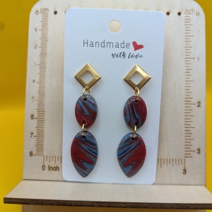 Kézműves fülbevaló polimer gyurmából (polymer clay)  - nagy, több részes - 102 - ékszer - fülbevaló - lógó fülbevaló - Meska.hu