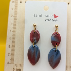 Kézműves fülbevaló polimer gyurmából (polymer clay)  - nagy, több részes - 106, Ékszer, Fülbevaló, Lógó fülbevaló, Ékszerkészítés, Gyurma, MESKA