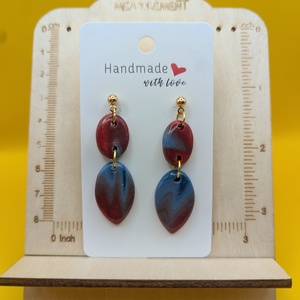 Kézműves fülbevaló polimer gyurmából (polymer clay)  - nagy, több részes - 106 - ékszer - fülbevaló - lógó fülbevaló - Meska.hu