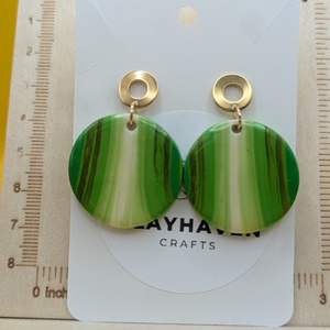 Kézműves fülbevaló polimer gyurmából (polymer clay), karácsonyi ajándék, nagy, kerek - 122, Ékszer, Fülbevaló, Lógó fülbevaló, Ékszerkészítés, Gyurma, MESKA