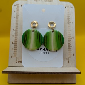 Kézműves fülbevaló polimer gyurmából (polymer clay), karácsonyi ajándék, nagy, kerek - 122 - ékszer - fülbevaló - lógó fülbevaló - Meska.hu