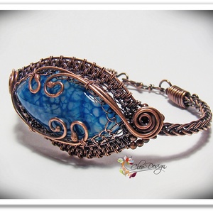 Antikolt vörösréz karkötő sárkányvér acháttal -  - Meska.hu