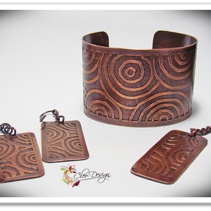 Antikolt maratott vörösréz szett - Meska.hu