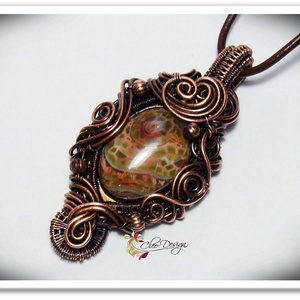 Antikolt vörösréz medál sárkányvér acháttal - Meska.hu