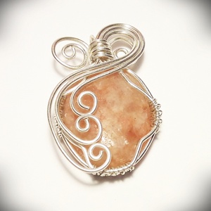 Ezüstözött, allergiamentes   napkő medál  - Meska.hu