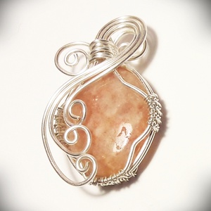 Ezüstözött, allergiamentes   napkő medál  -  - Meska.hu