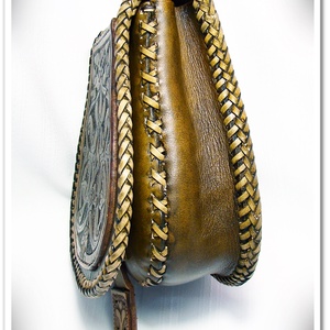 Bőr tarsoly rakamazi mintával -  - Meska.hu