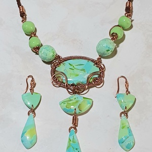 Türkiz ékszer szett - Meska.hu