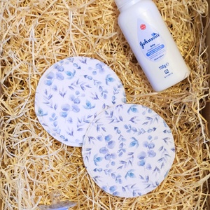 Szoptatós melltartóbetét - Kék leveles - Meska.hu