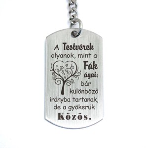 A testvérek olyanok acél medálos kulcstartó, Táska & Tok, Kulcstartó & Táskadísz, Kulcstartó, , MESKA
