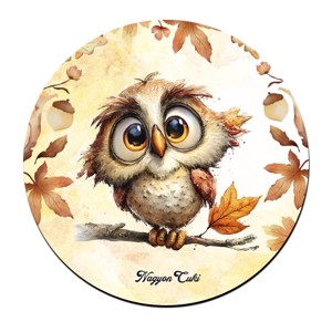 Cuki őszi bagoly fiú mintás pohár alátét, , , MESKA