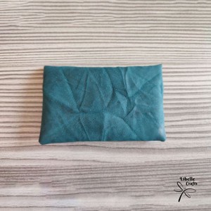 Gyűrt zöldes-kék egyfakkos kártyatartó - táska & tok - pénztárca & más tok - kártyatartó & irattartó - Meska.hu