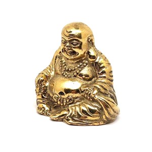 Réz figura nevető Buddha arany 5cm - Meska.hu