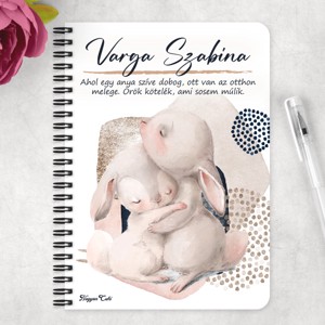 Személyre szabható - Cuki nyuszik mintás A5-ös füzet - otthon & életmód - papír, írószer - jegyzetfüzet & napló - Meska.hu