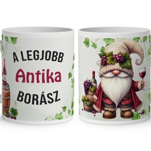Névvel kérhető - A legjobb borász manó mintás bögre, Otthon & Életmód, Konyhafelszerelés, tálalás, Tálalás, Bögre & Csésze, , MESKA