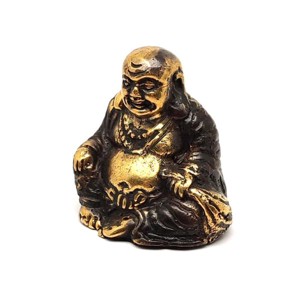 Réz figura nevető Buddha fényes óarany 5cm - Meska.hu