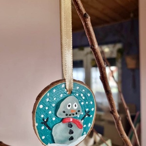 Mosolygó hóember tengeri üvegből � kézműves karácsonyfadísz - karácsony - karácsonyi lakásdekoráció - karácsonyfadíszek - Meska.hu