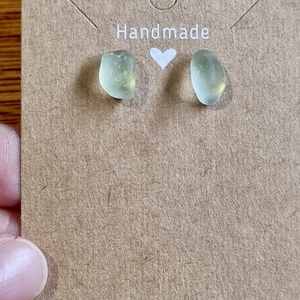 Valódi tengeri üvegből készült fülbevaló. , Ékszer, Fülbevaló, Lógó fülbevaló, Ékszerkészítés, MESKA