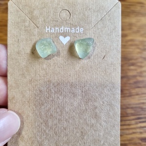 Valódi tengeri üvegből készült fülbevaló. , Ékszer, Fülbevaló, Lógó fülbevaló, Ékszerkészítés, MESKA