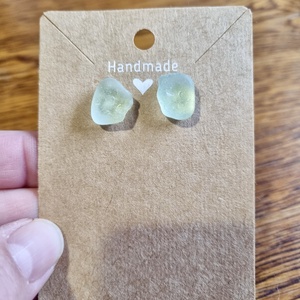 Valódi tengeri üvegből készült fülbevaló. , Ékszer, Fülbevaló, Lógó fülbevaló, Ékszerkészítés, MESKA