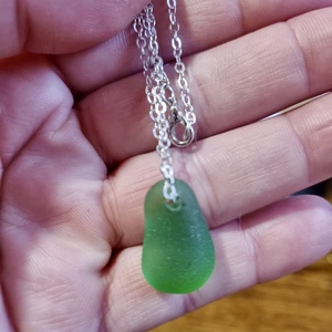 Valódi tengeri üvegből készült nyaklánc. , Ékszer, Nyaklánc, Medálos nyaklánc, Ékszerkészítés, MESKA