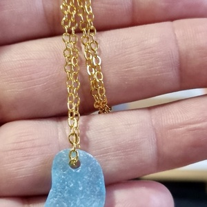 Valódi tengeri üvegből készült nyaklánc. , Ékszer, Nyaklánc, Medálos nyaklánc, Ékszerkészítés, MESKA