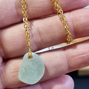 Valódi tengeri üvegből készült nyaklánc. , Ékszer, Nyaklánc, Medálos nyaklánc, Ékszerkészítés, MESKA