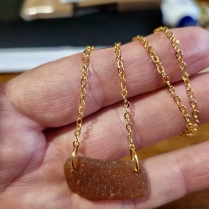 Valódi tengeri üvegből készült nyaklánc. , Ékszer, Nyaklánc, Medálos nyaklánc, Ékszerkészítés, MESKA