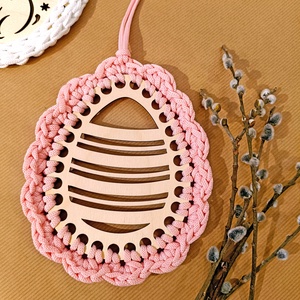 Nagyméretű horgolt húsvéti függődísz (mag.: 18,5 cm) , Otthon & Életmód, Dekoráció, Fali és függő dekoráció, Függődísz, Horgolás, MESKA