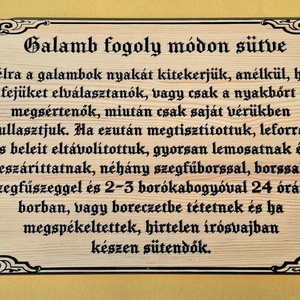 Galamb fogoly módon sütve 1876-ból, Karácsony, Karácsonyi sütés-főzés, Famegmunkálás, MESKA