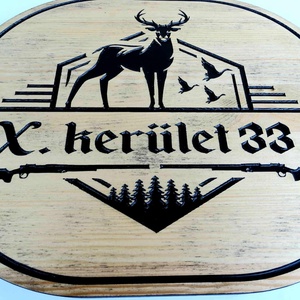 Vadász házszámtábla, Otthon & Életmód, Ház & Kert, Házszám, Famegmunkálás, MESKA