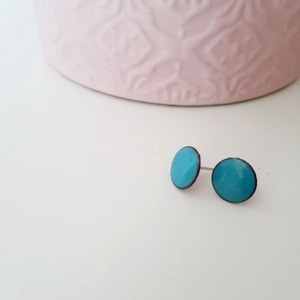 Pötty fülbevaló, türkizkék - ékszer - fülbevaló - pötty fülbevaló - Meska.hu