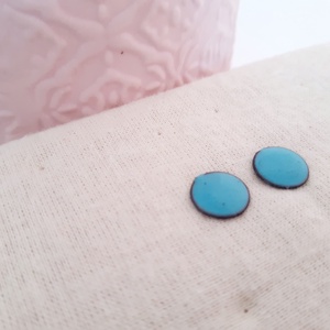 Pötty fülbevaló, türkizkék - ékszer - fülbevaló - pötty fülbevaló - Meska.hu