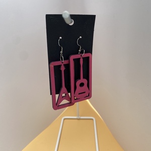 Gitáros fülbevaló - ékszer - fülbevaló - lógó fülbevaló - Meska.hu