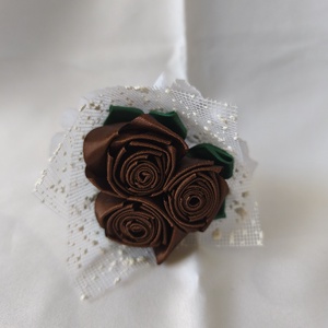 Elegáns szalag rózsa csokor - otthon & életmód - dekoráció - asztal és polc dekoráció - asztaldísz - Meska.hu