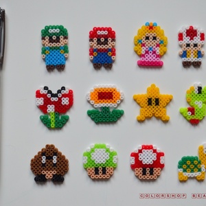 Super Mario mini hűtőmágnes készlet (12 db) - otthon & életmód - konyhafelszerelés, tálalás - konyhai dekoráció - hűtőmágnes - Meska.hu
