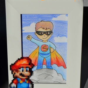Super Mario - Dekorált fotókeret, képkeret (10x15 cm-es fotónak) - otthon & életmód - dekoráció - Meska.hu