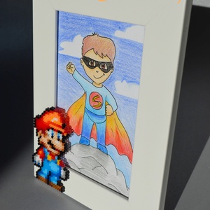 Super Mario - Dekorált fotókeret, képkeret (10x15 cm-es fotónak) - otthon & életmód - dekoráció - Meska.hu