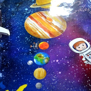 Figurák + Bolygók, világűr - nagy tányéralátét (A3) - otthon & lakás - konyhafelszerelés, tálalás - tálalás - tányér- és poháralátét - Meska.hu