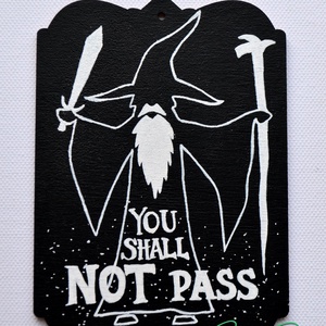 Gyűrűk ura / Gandalf fa tábla , Otthon & Életmód, Dekoráció, Ajtó- és ablak dekoráció, Ajtódísz & Kopogtató, Festészet, Festett tárgyak, MESKA