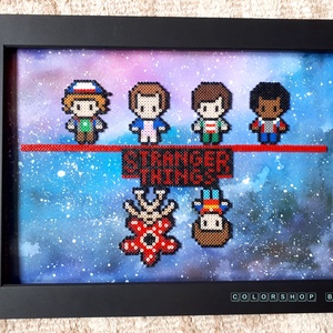 Stranger Things (pixel art) kép A4 - otthon & életmód - dekoráció - kép & falikép - 3d képek - Meska.hu