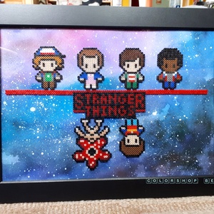 Stranger Things (pixel art) kép A4 - otthon & életmód - dekoráció - kép & falikép - 3d képek - Meska.hu