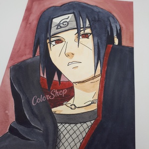 Itachi (Naruto) - eredeti akvarell (kerettel) - művészet - festmény - akvarell - Meska.hu